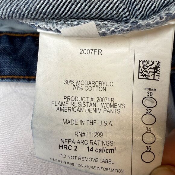 Benchmark FR Women's 6 Blue Flame Resistant Workwear Denim USA Made **Disclaimer - Picture 3 of 15